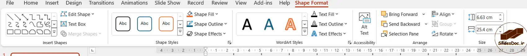 تب Shape Format در پاورپوینت 12 تب Shape Format در پاورپوینت