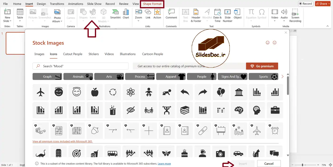 آیکون ها در پاورپوینت