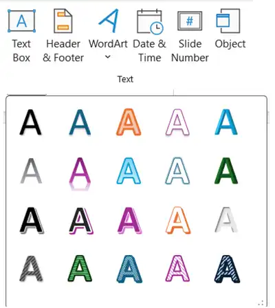 بخش text در پاورپوینت