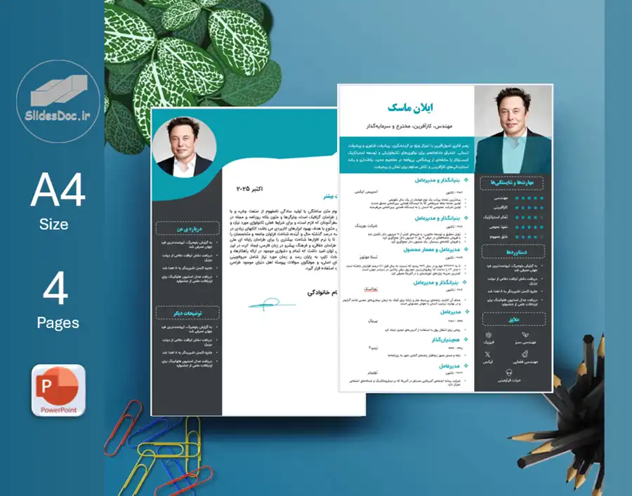 قالب رزومه ایلان ماسک 11 دانلود قالب رزومه ایلان ماسک